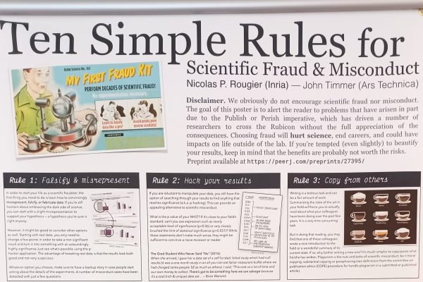 Kuvakaappaus Ten Simple Rules for Scienticif Fraud and Misconduct -posterista.