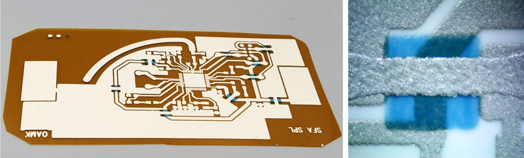 Photos of printed electronics.
